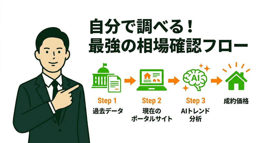 博多区吉塚の相場確認フロー：土地総合情報システム、ポータルサイト、AIを活用した不動産売却前の手順