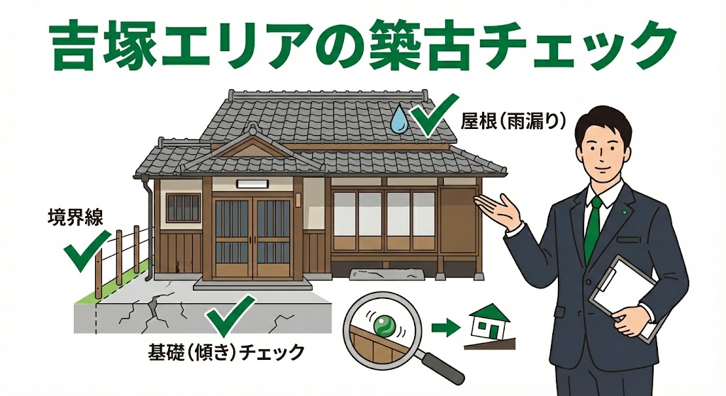 吉塚エリアの築古物件で確認すべき傾き・境界・越境のチェックポイント