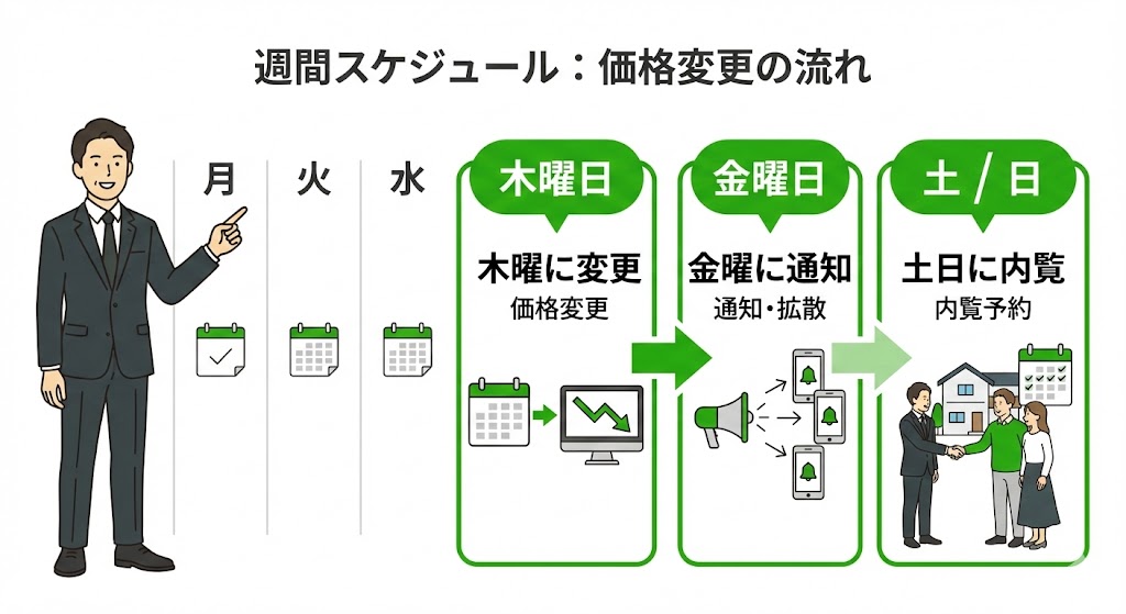 不動産価格変更の最適な曜日スケジュール