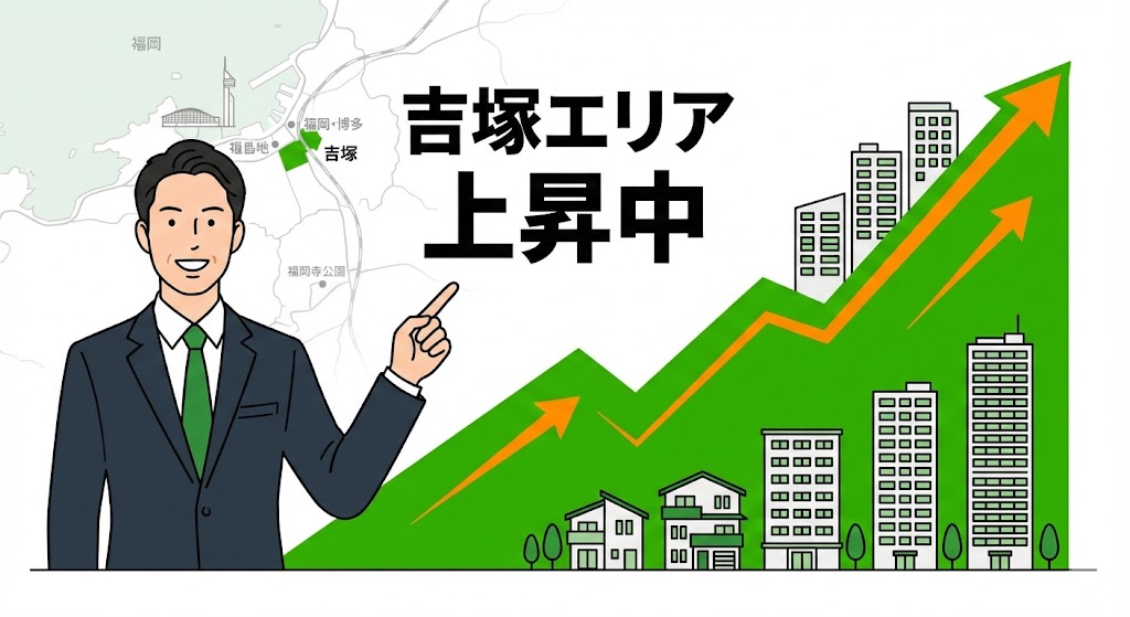 福岡市博多区吉塚エリアの地価・不動産価格上昇トレンド