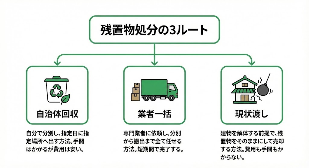 吉塚の不動産売却 残置物処分の3つのルート比較