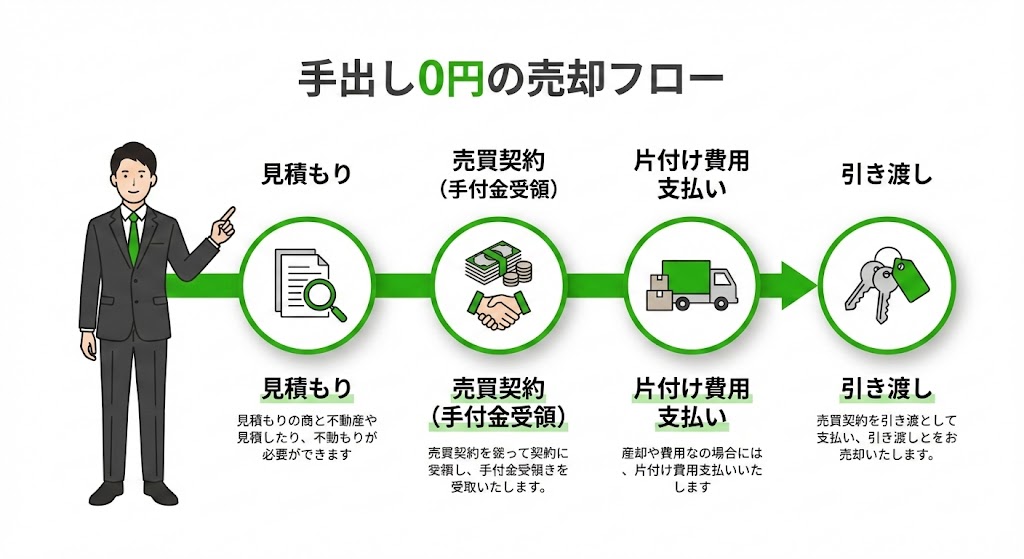 福岡市博多区吉塚の不動産売却 お金を使わずに残置物を処分する流れ