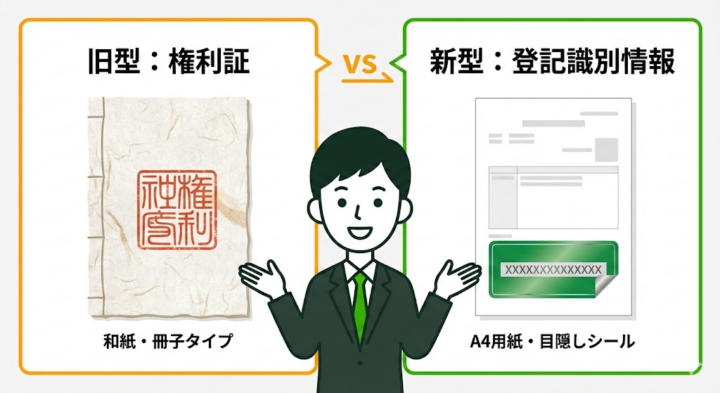 博多区吉塚 イラストで判別！「旧型：和紙の権利証」vs「新型：シールの登記識別情報」の違い